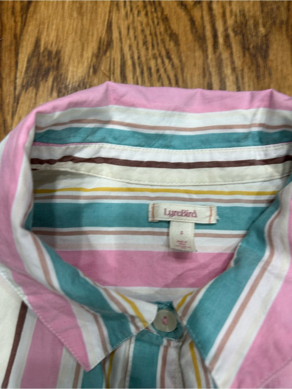 Anthropologie LyreBird Striped Pajama Set Small Sleep Shirt & Shorts Cottagecore - Picture 8 of 11